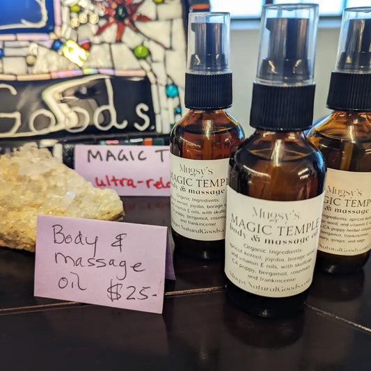 MAGIC TEMPLE body & massage oil w/ poppy, skullcap, and st johns wort